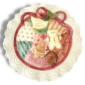 FITZ FLOYD Retired Vintage 1990's Christmas Plate 9" Cookies for Santa
